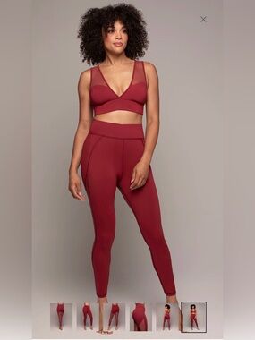 MICHI Revue Mesh High-Waist Legging - Earth Red